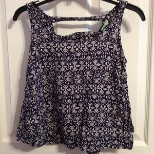 S Navy Tank Top with White Pattern